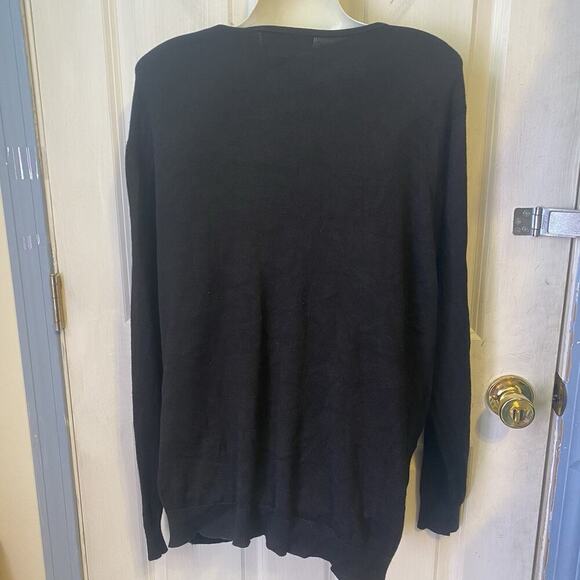 August Silk Woman 3X Knit Cardigan Sweater Black Long Sleeve Silk Luxury Preppy - Picture 8 of 11